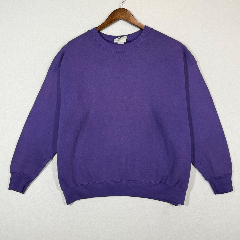 Lee Womens 22W Purple Heavyweight Cotton Blend Sweatshirt Crewneck‎ Pullover USA
